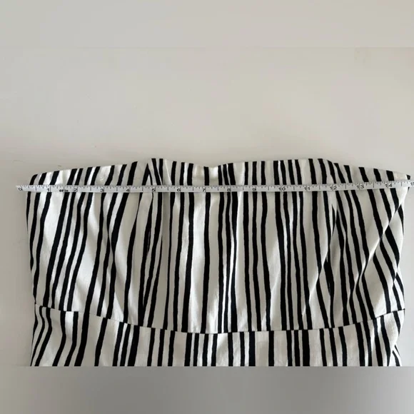Club Monaco Aviva Strapless Black White Stripe Midi Dress NWT - Picture 11 of 13